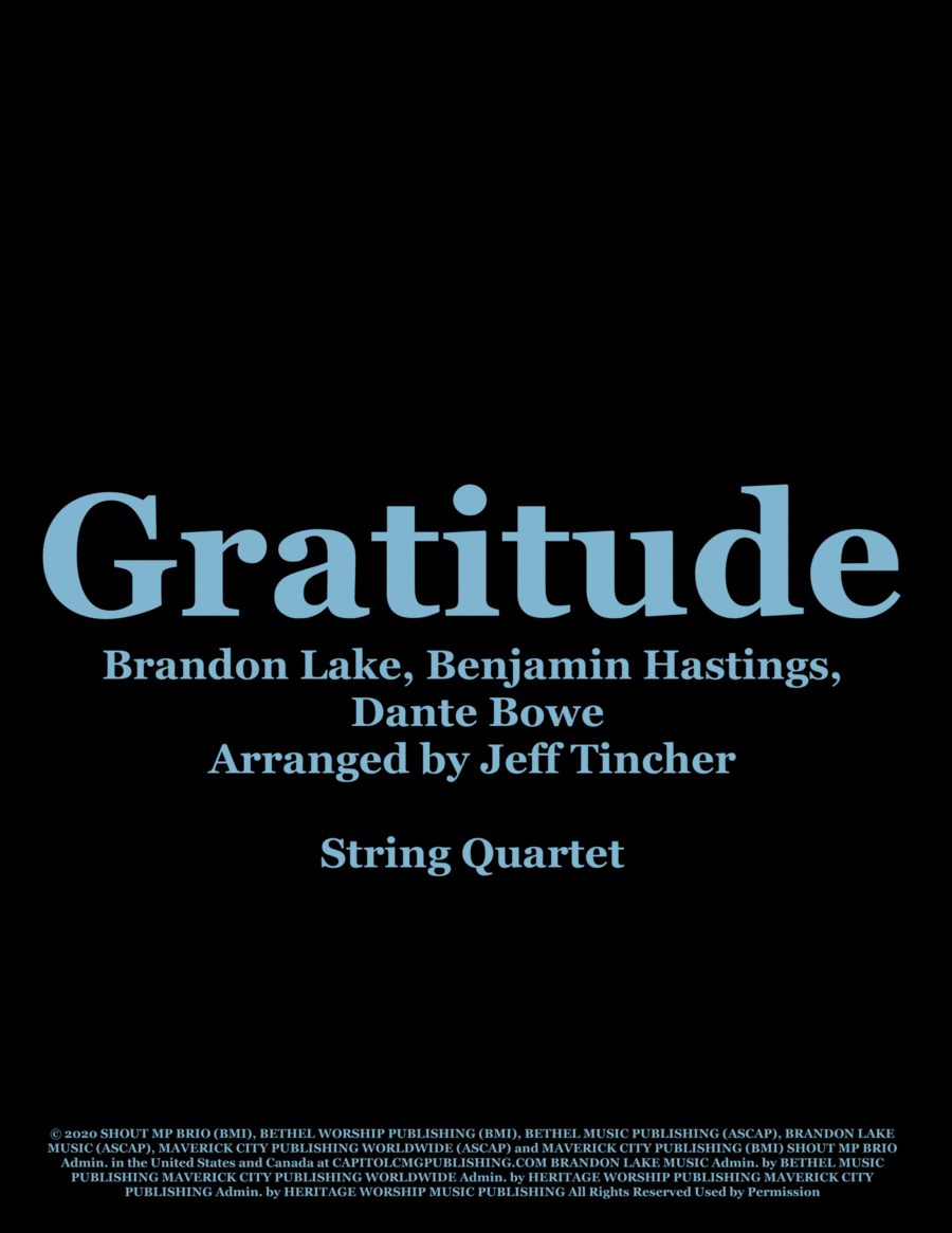 Gratitude String Quartet scores gallery preview page 1