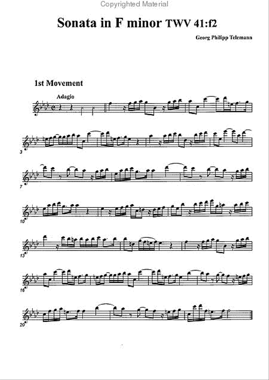 Sonata in F minor, TWV41:f1 Alto Recorder scores gallery preview page 2