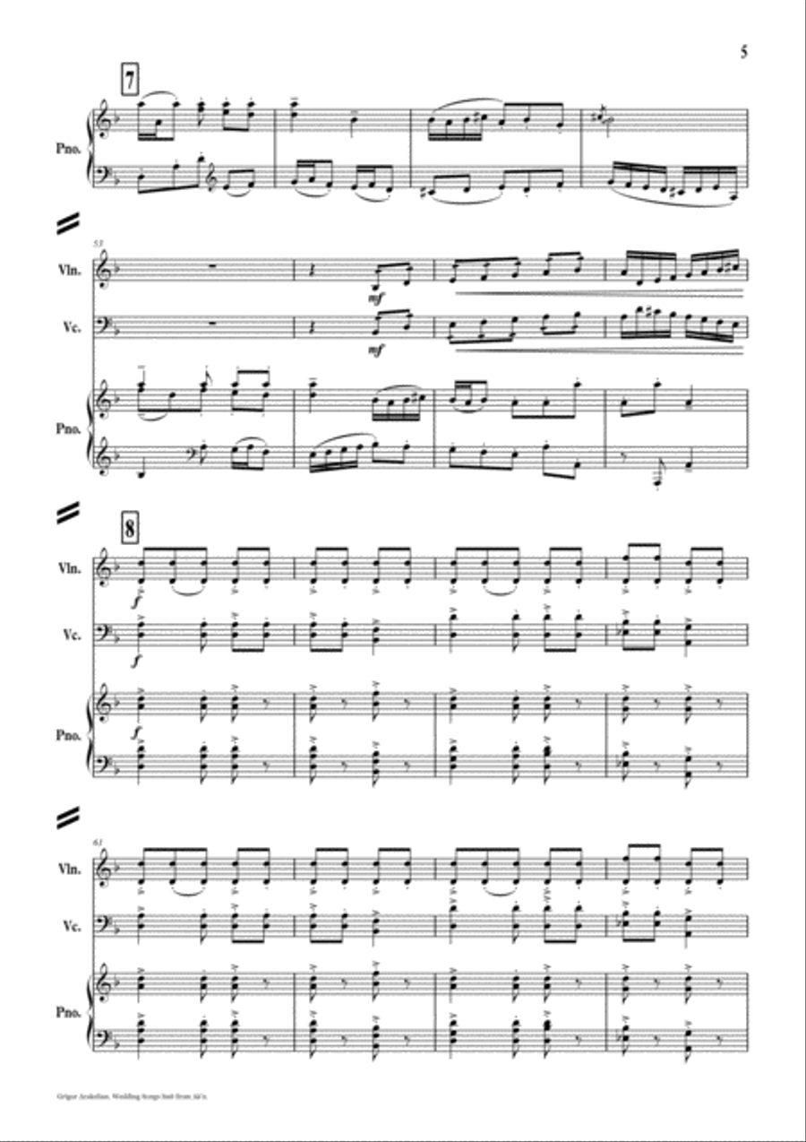 Wedding Songs Suit from Akn Piano Trio scores gallery preview page 5