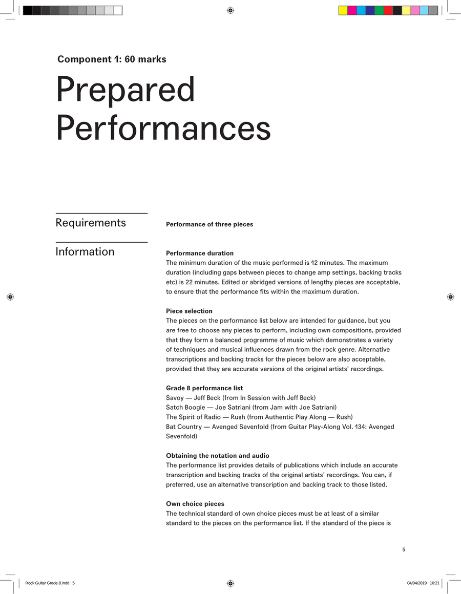 LCME Rock Guitar Handbook 2019 - Grade 8 Electric Guitar scores gallery preview page 5