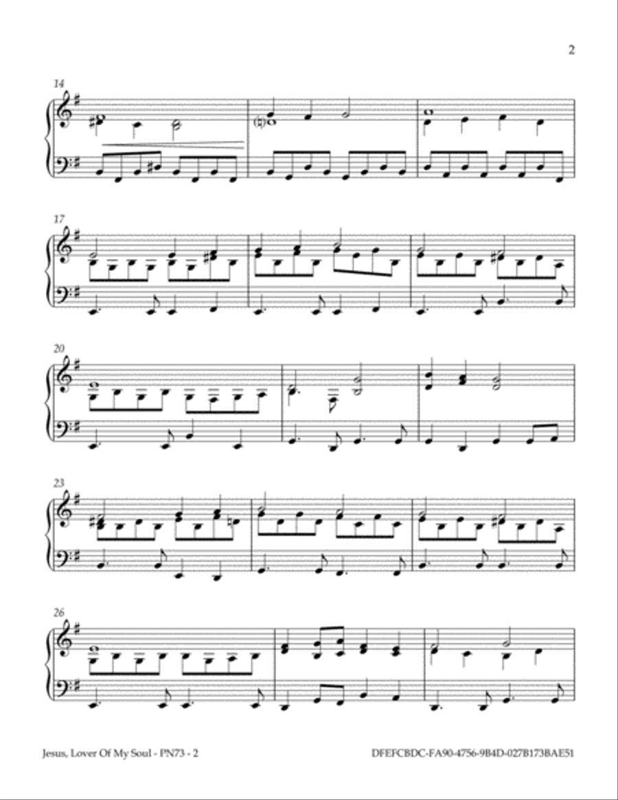 Jesus, Lover Of My Soul Jesus, Lover Of My Soul Piano Solo scores gallery preview page 3