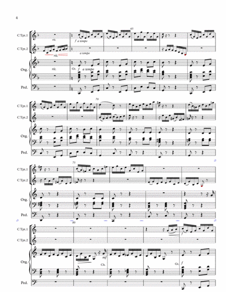 Fanfare in D Jacques Lemmens for Two Trumpets and Organ image number null