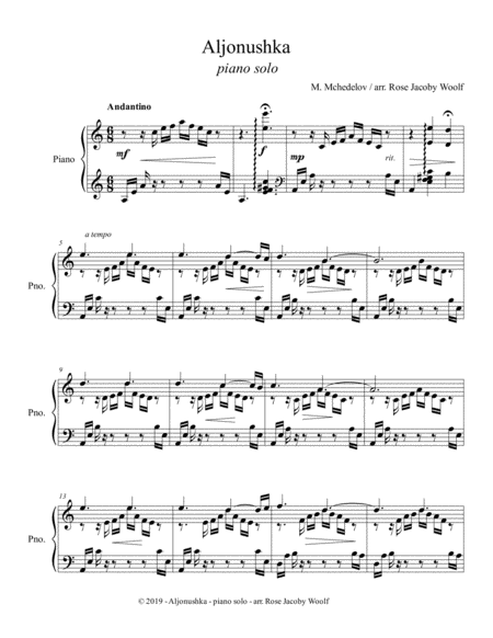 Aljonushka - piano solo image number null