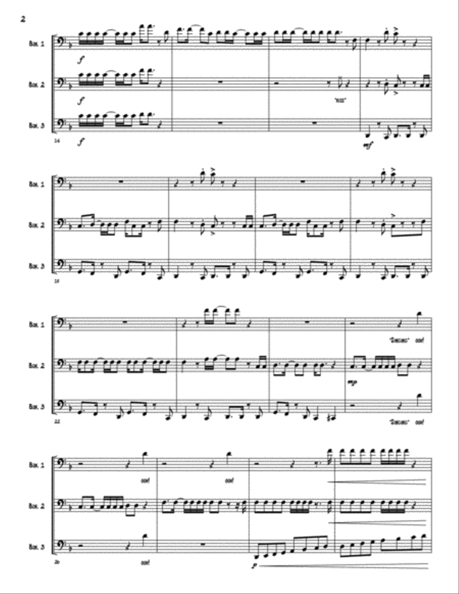 Uptown Funk Woodwind Trio scores gallery preview page 2