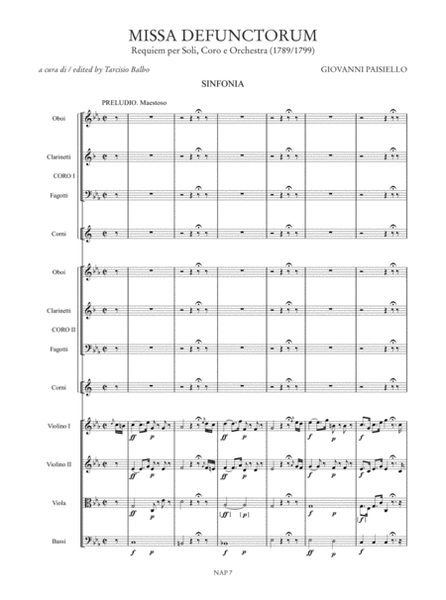 Missa Defunctorum. Requiem for Soloists, Choir and Orchestra (1789/1799). Urtext Edition