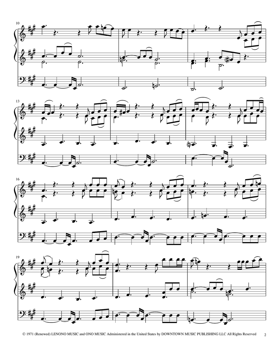 Happy Xmas (War Is Over) Organ Solo scores gallery preview page 3