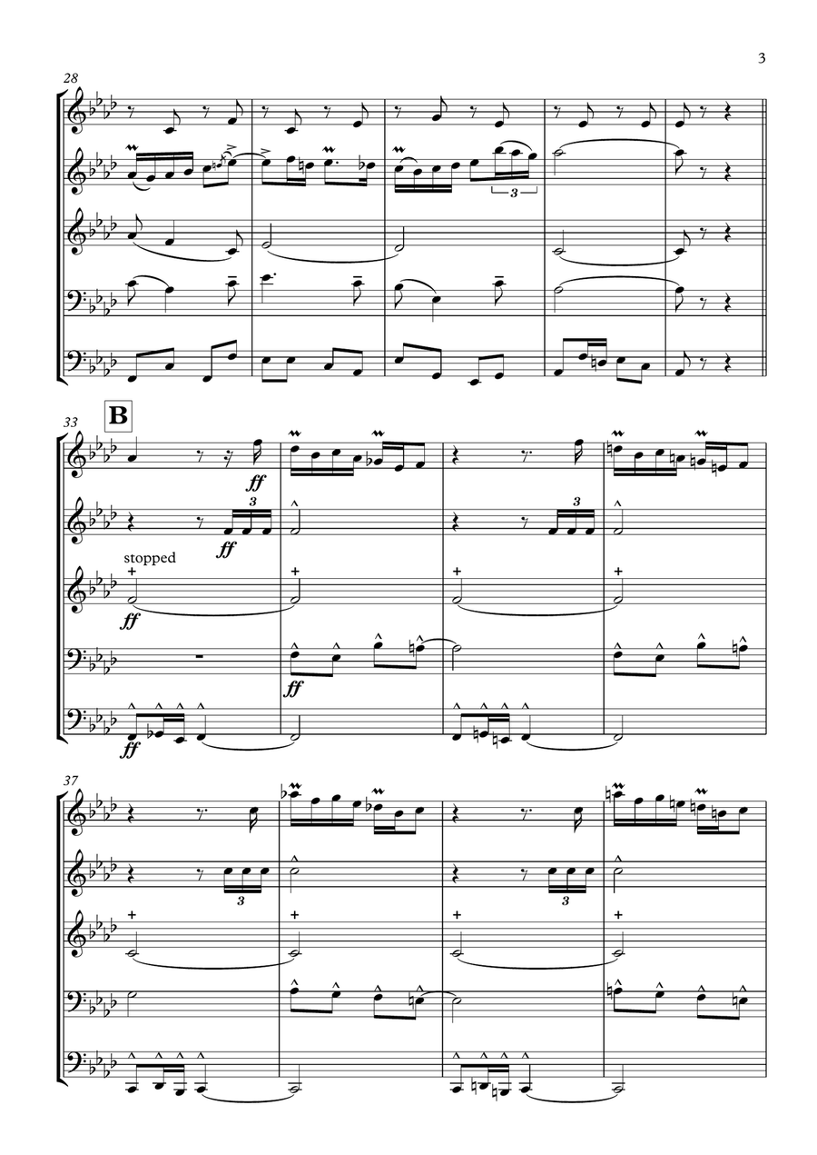 Valdresmarsjen / The Valdres March Brass Ensemble scores gallery preview page 3