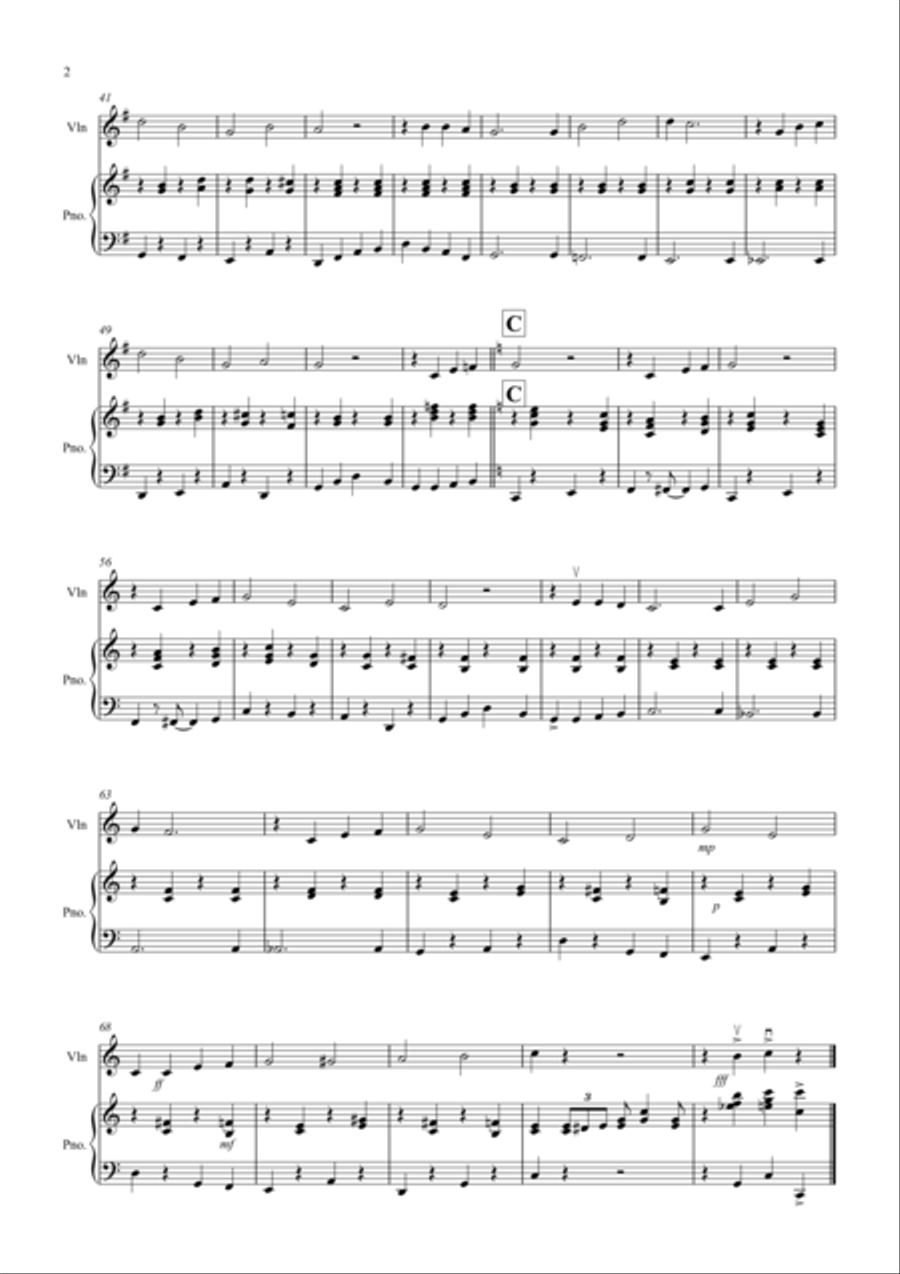 The Saints (Jazzy Style!) for Violin and Piano Violin Solo scores gallery preview page 2