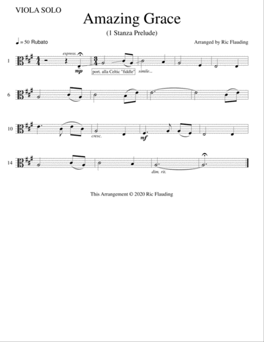 Amazing Grace (Viola & Strings) String Orchestra scores gallery preview page 4