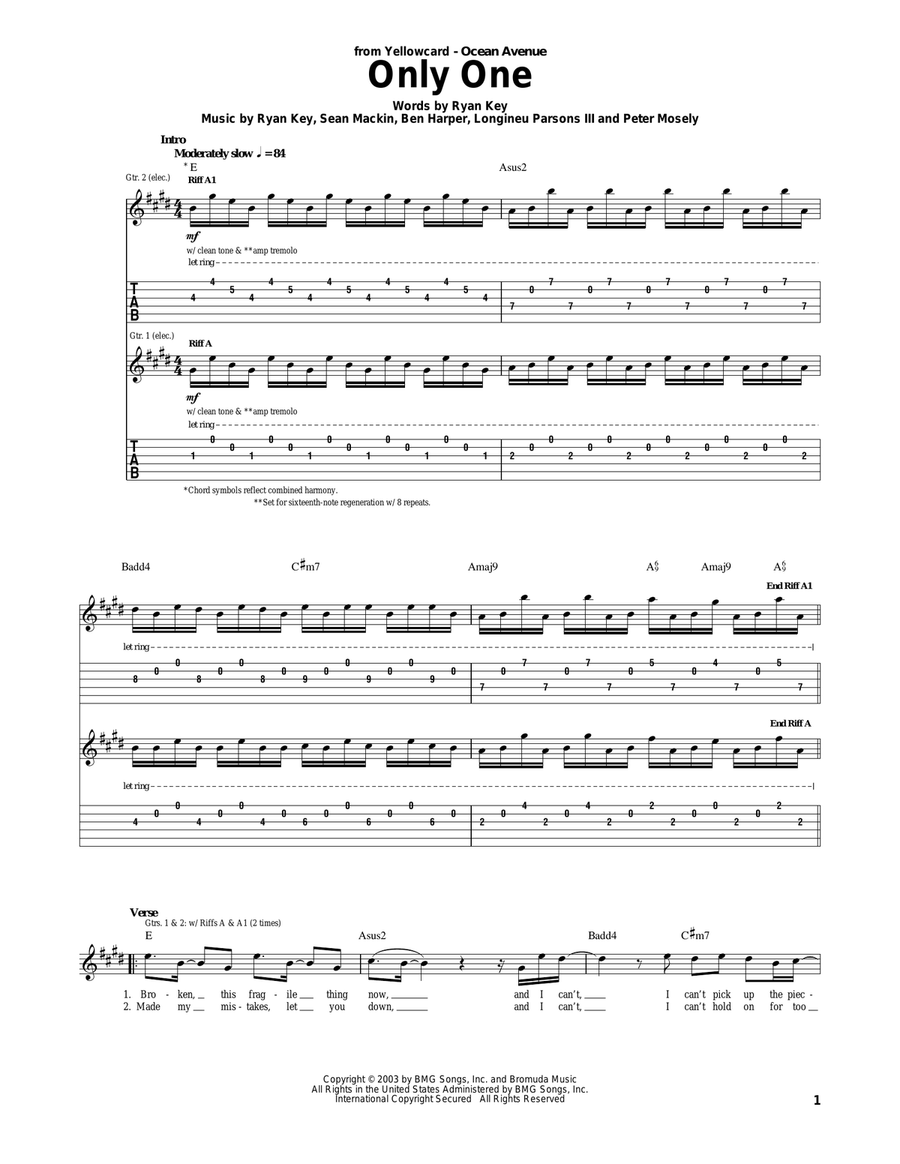 Only One Acoustic Guitar scores gallery preview page 1