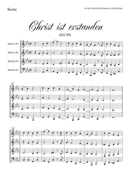 Christ ist erstanden (EG 99) für Horn Quartett image number null