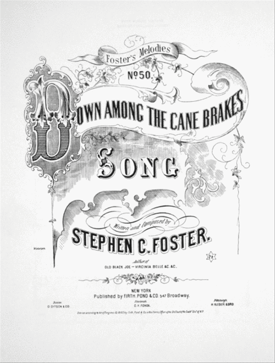 Down Among the Cane Brakes. Song Voice scores gallery preview page 1
