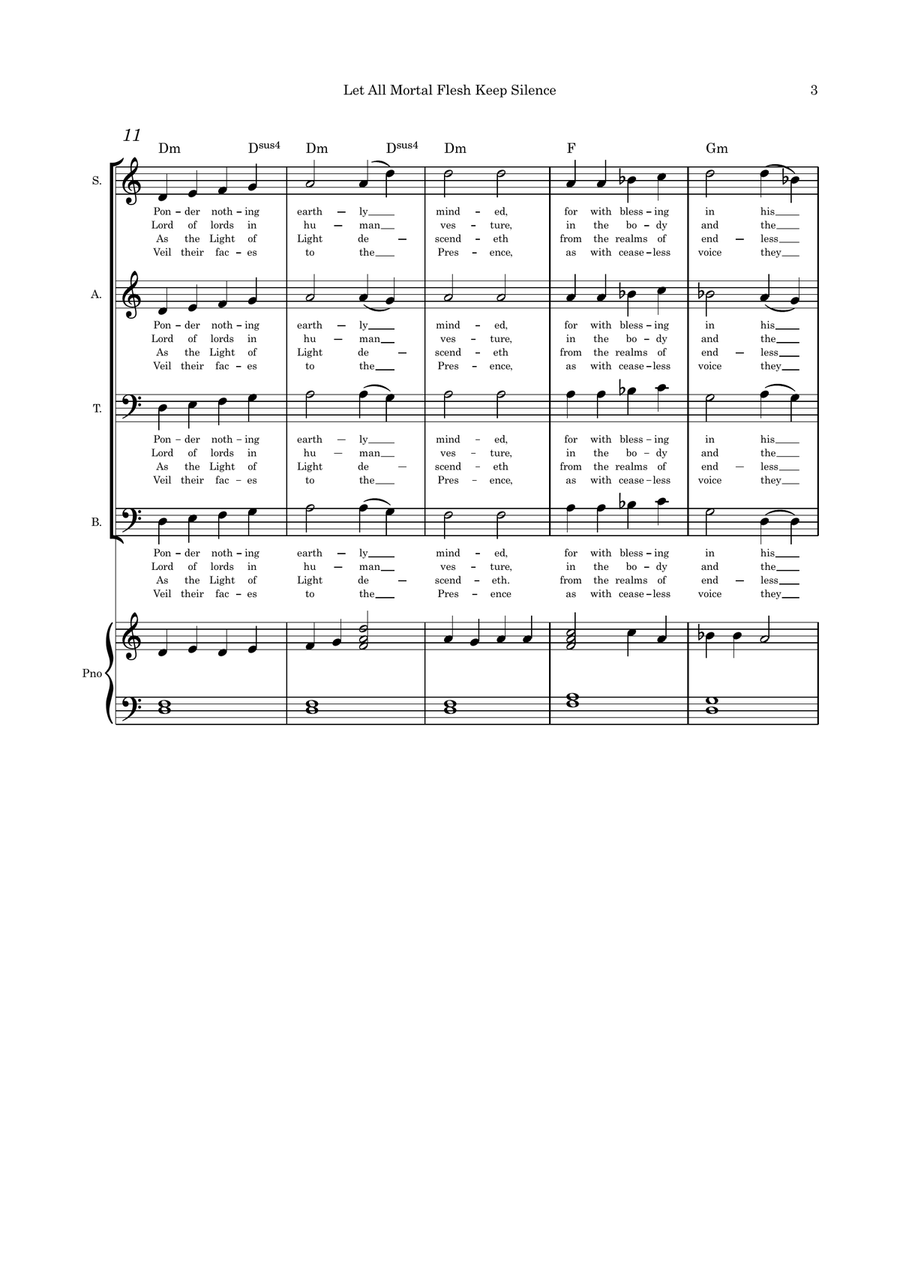 Let All Mortal Flesh Keep Silence SATB and Piano 4-Part scores gallery preview page 3