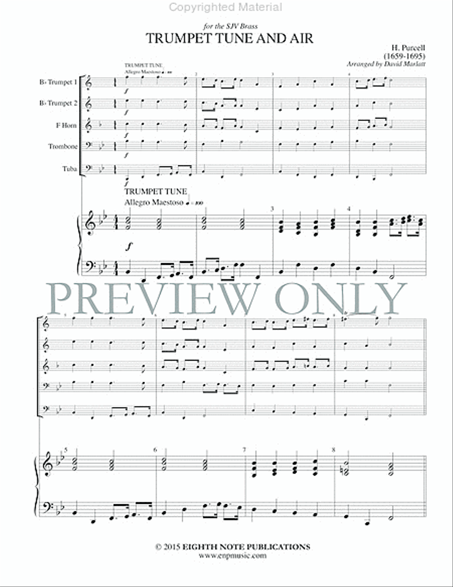 Trumpet Tune and Air Trumpet Tune and Air Small Ensemble scores gallery preview page 3