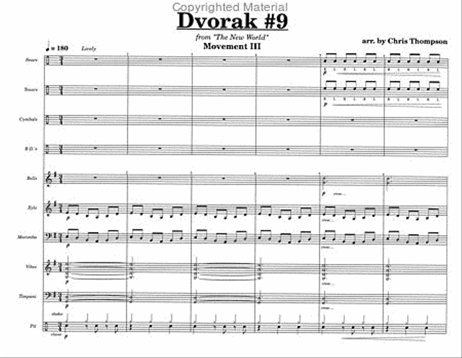 Dvorak #9 Percussion Ensemble scores gallery preview page 3