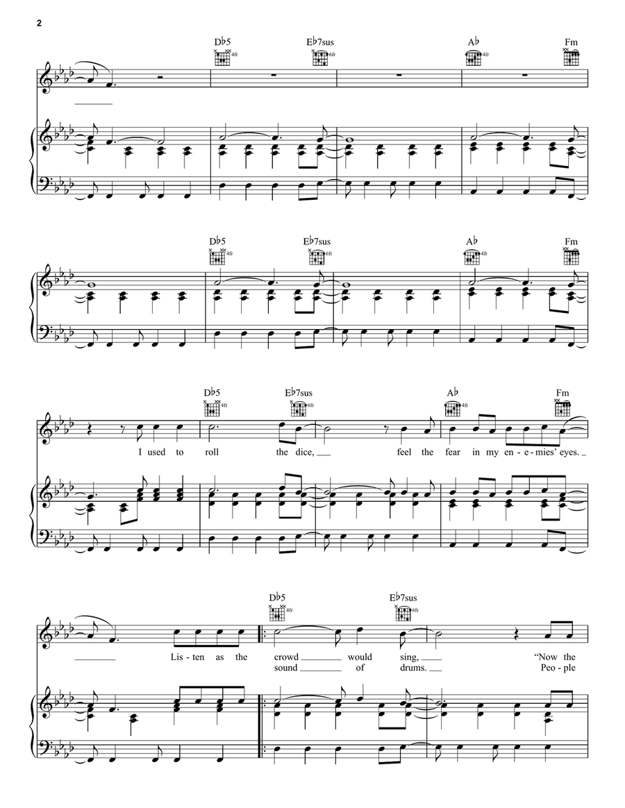 Viva La Vida Acoustic Guitar scores gallery preview page 2