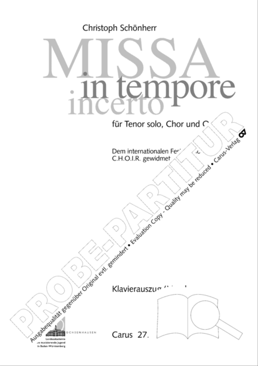 Missa in tempore incerto 4-Part scores gallery preview page 2