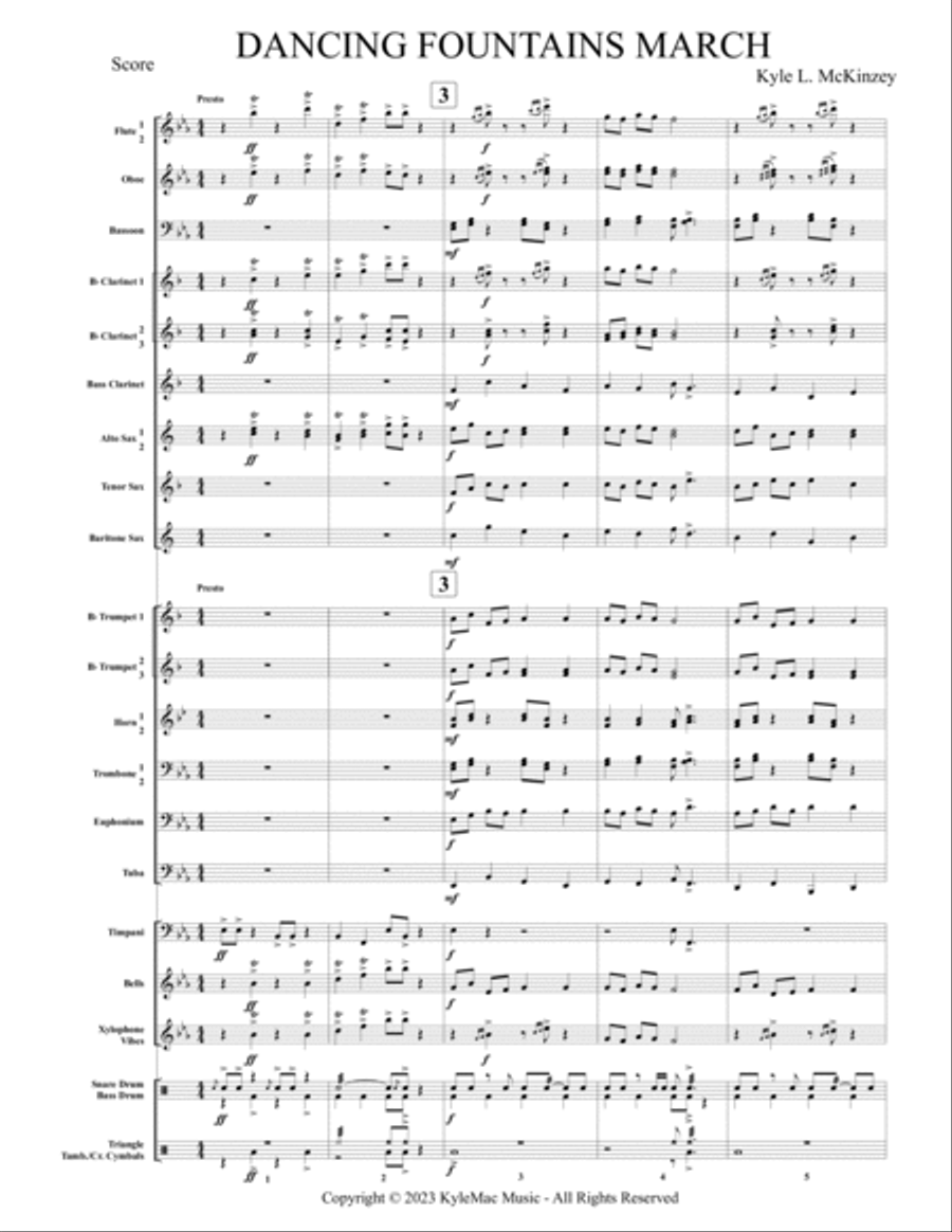 Dancing Fountains March Dancing Fountains March Concert Band scores gallery preview page 3