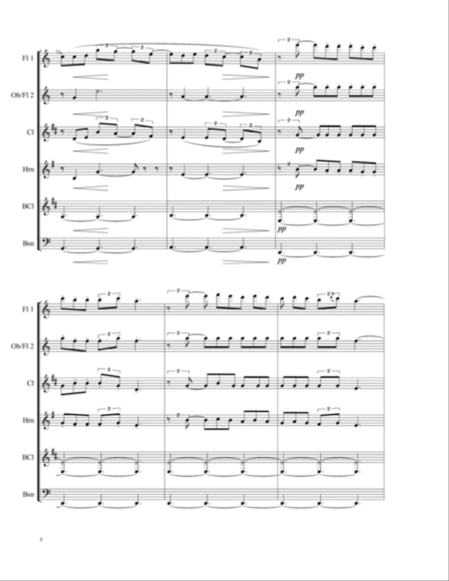 Clair de Lune from Suite Bergamasque Woodwind Quintet scores gallery preview page 4