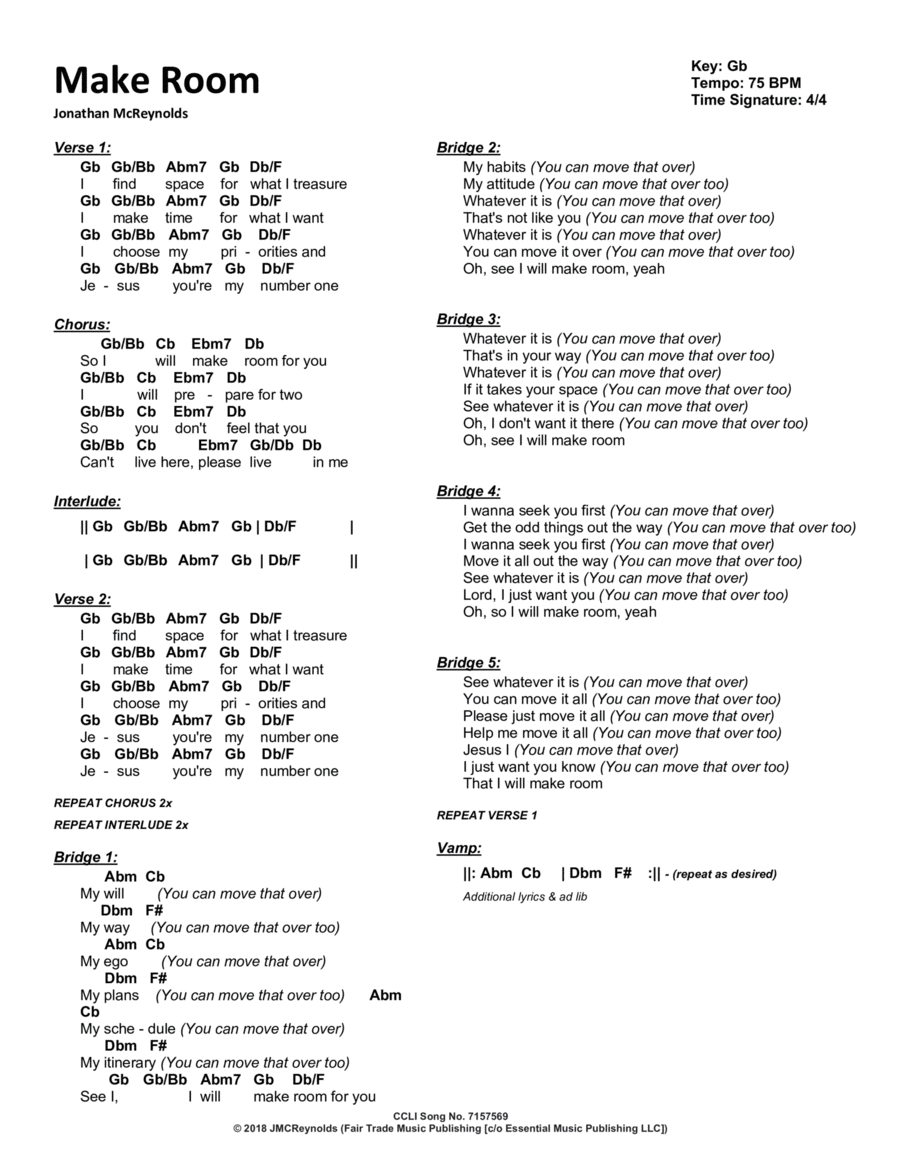 Make Room Guitar scores gallery preview page 1
