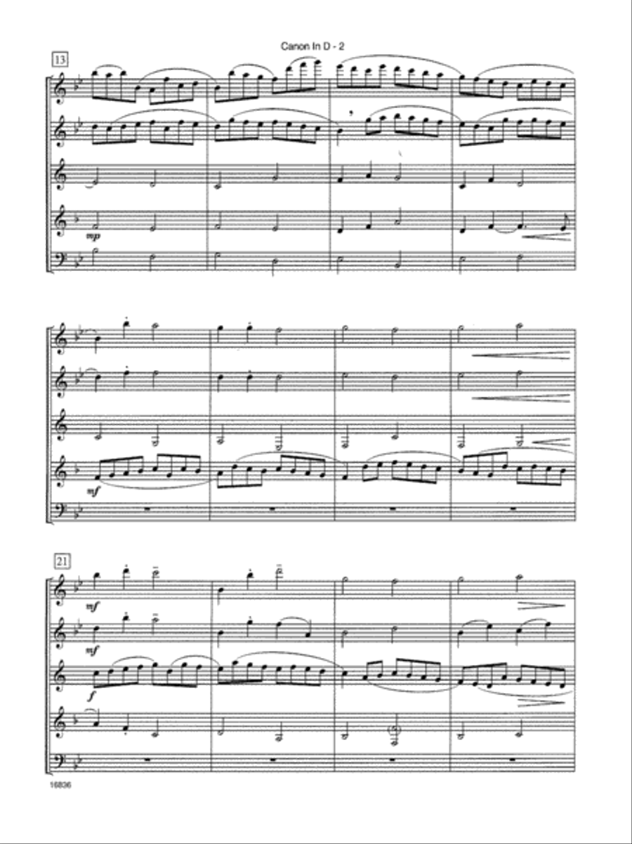 Canon In D Canon In D Woodwind Quintet scores gallery preview page 3