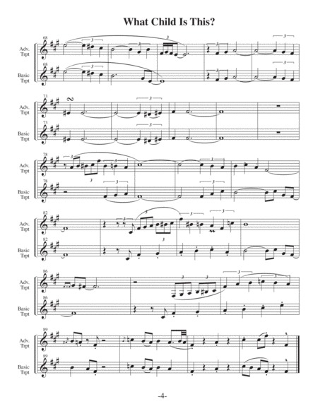 What Child Is This?-v2 (Arrangements Level 3-5 for TRUMPET + Written Acc) image number null