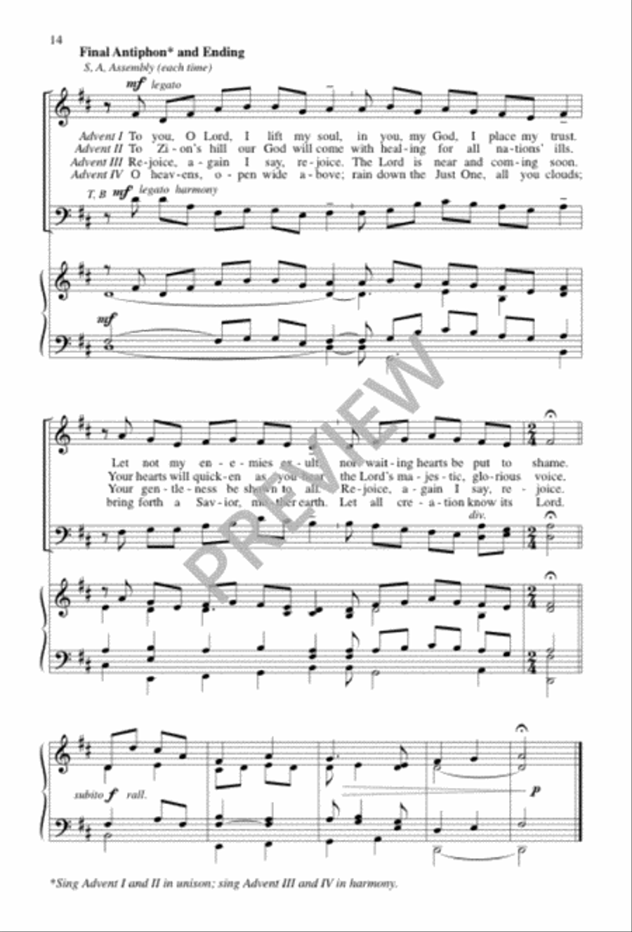 Entrance Antiphon for Advent 3-Part scores gallery preview page 14