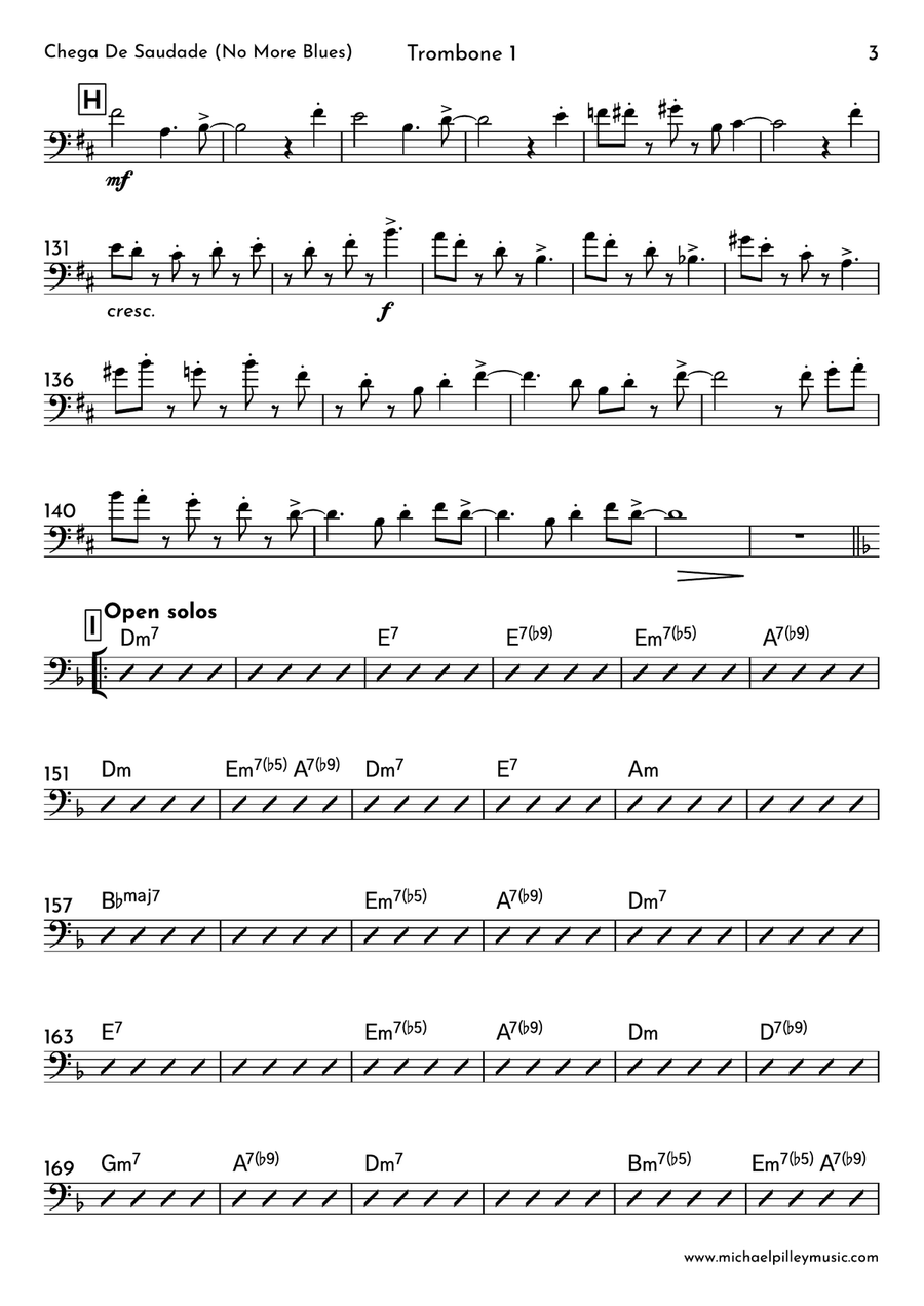 Chega De Saudade (no More Blues) Brass Ensemble scores gallery preview page 4