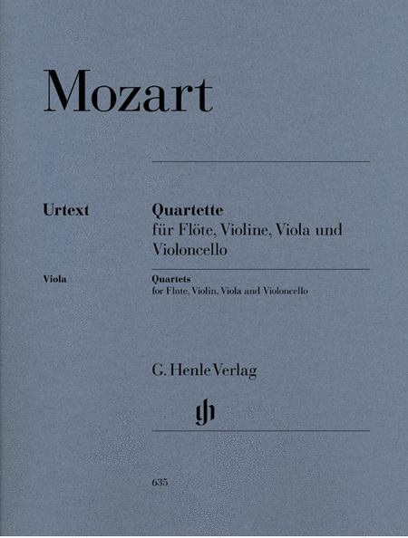 Wolfgang Amadeus Mozart: Flute quartets for Flute, Violin, Viola and Violoncello
