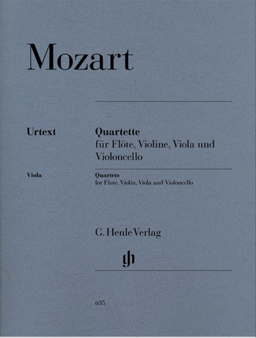 Quartets for Flute, Violin, Viola, and Violoncello Flute scores gallery preview page 1