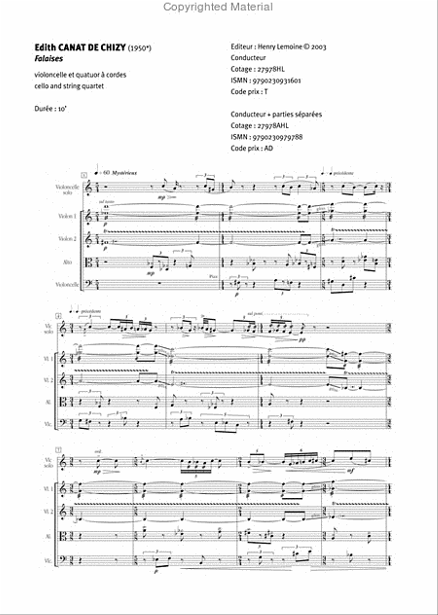 Falaises String Quartet scores gallery preview page 2