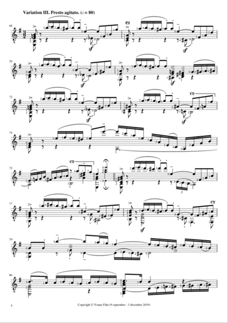 O Lord, Hear my Prayer (variations of a theme by Jacques Berthier) Classical Guitar scores gallery preview page 5