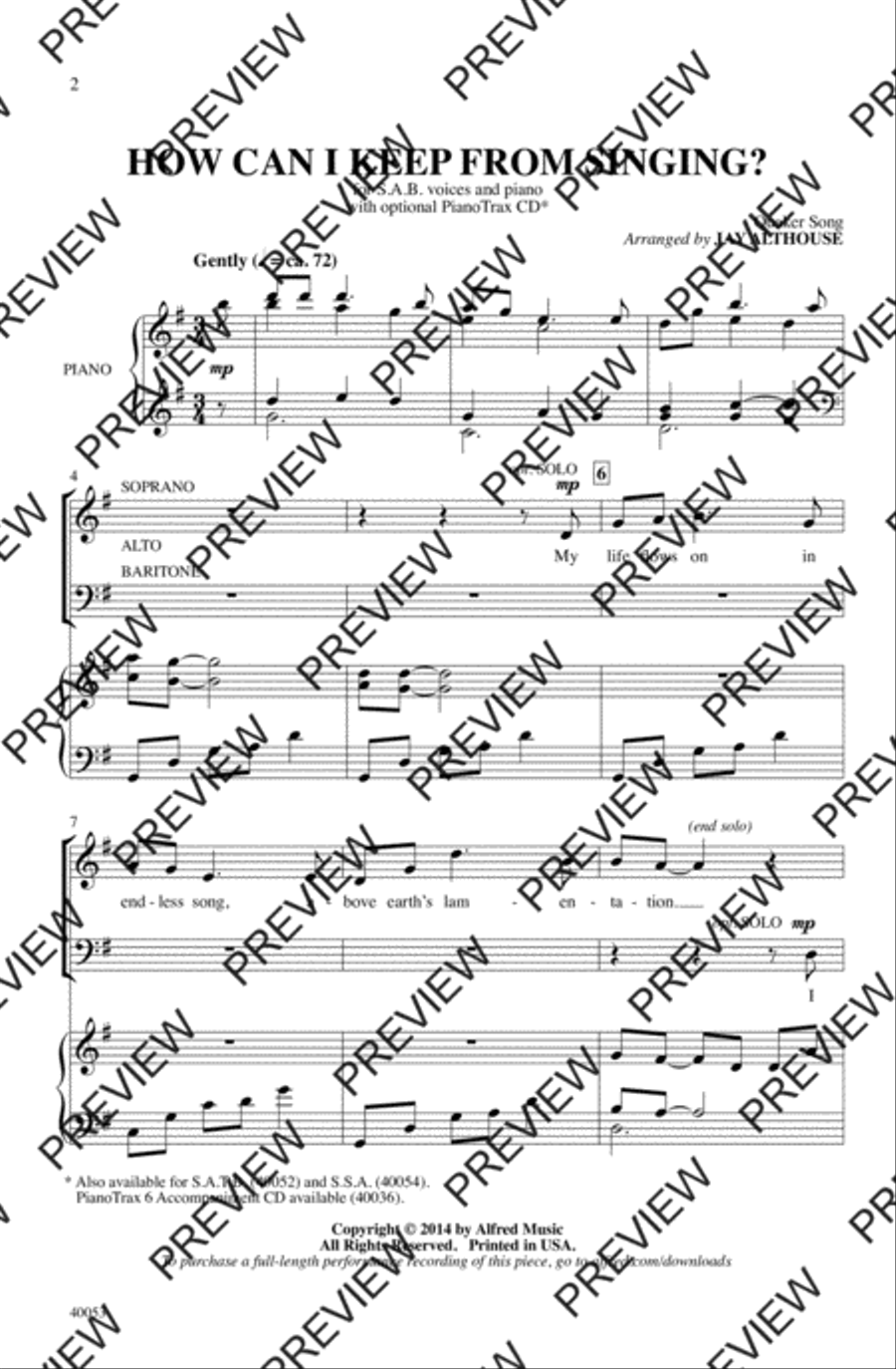 How Can I Keep from Singing? 3-Part scores gallery preview page 9