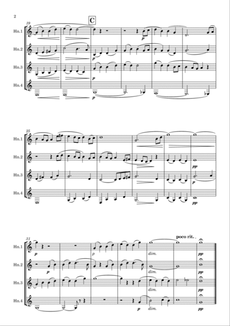 Humperdinck: Hänsel und Gretel: Vorspiel (Hansel and Gretel: Prelude) - horn quartet Brass Quartet scores gallery preview page 3