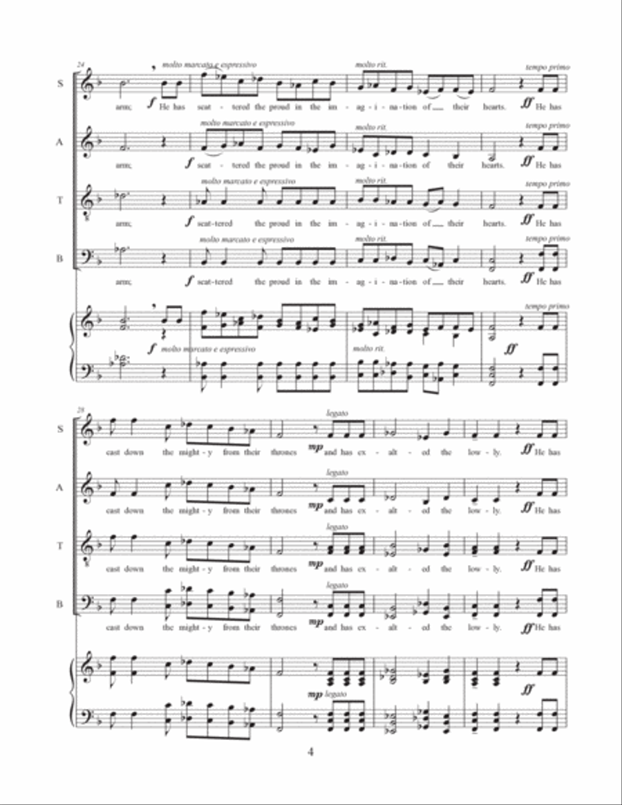 Magnificat (SATBdiv with Optional Keyboard) Divisi scores gallery preview page 5