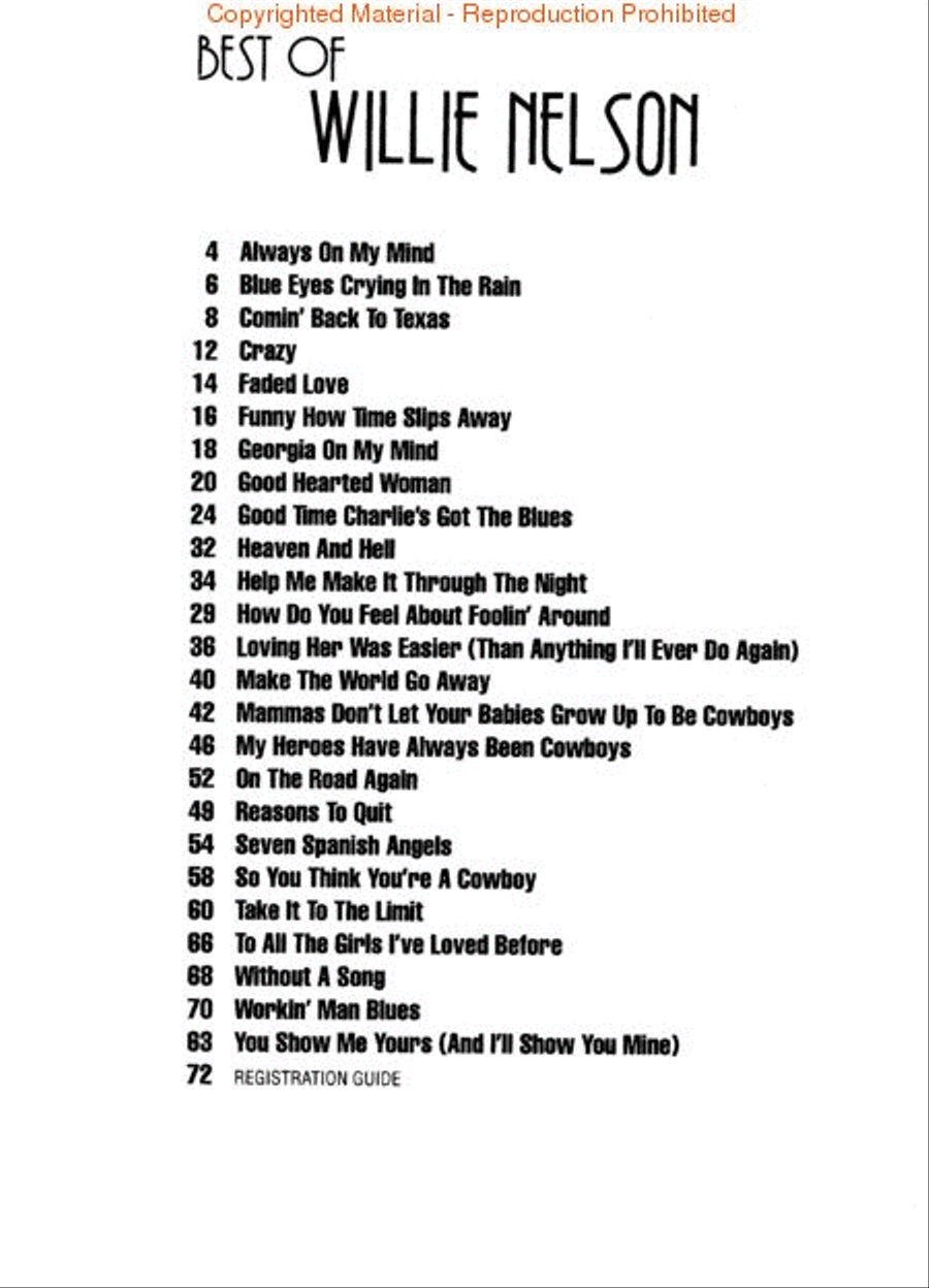 Best of Willie Nelson Voice scores gallery preview page 2