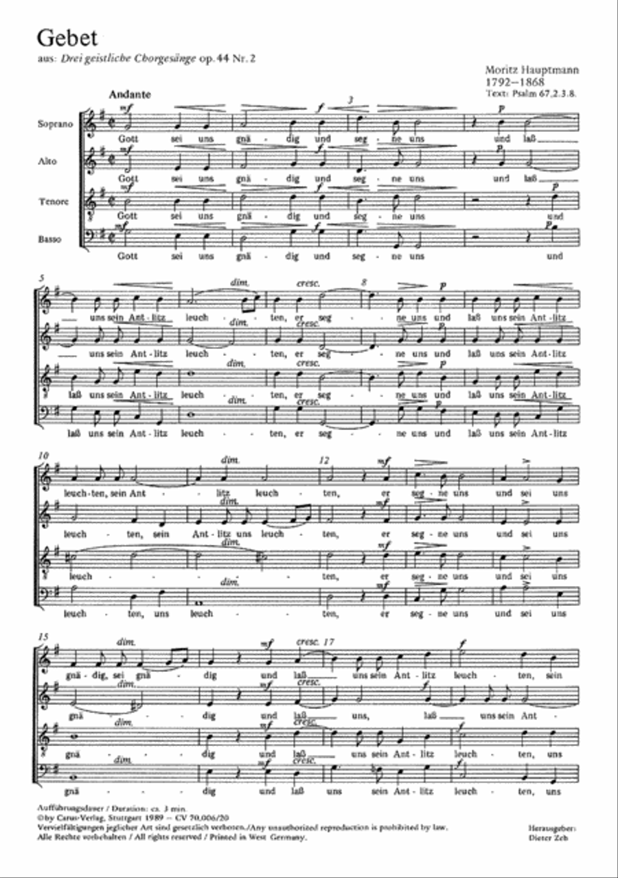 Gebet 'Gott sei uns gn'dig' 4-Part scores gallery preview page 1