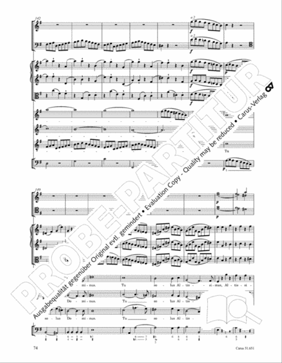 C Minor Mass, K. 427 (Missa in c KV 427) 4-Part scores gallery preview page 90