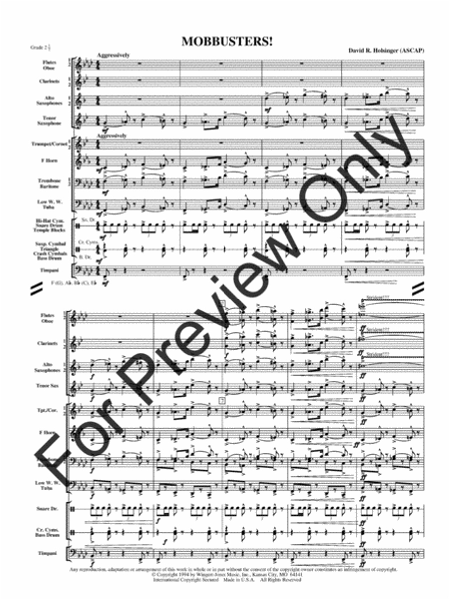 Mobbusters (Score) Concert Band scores gallery preview page 4