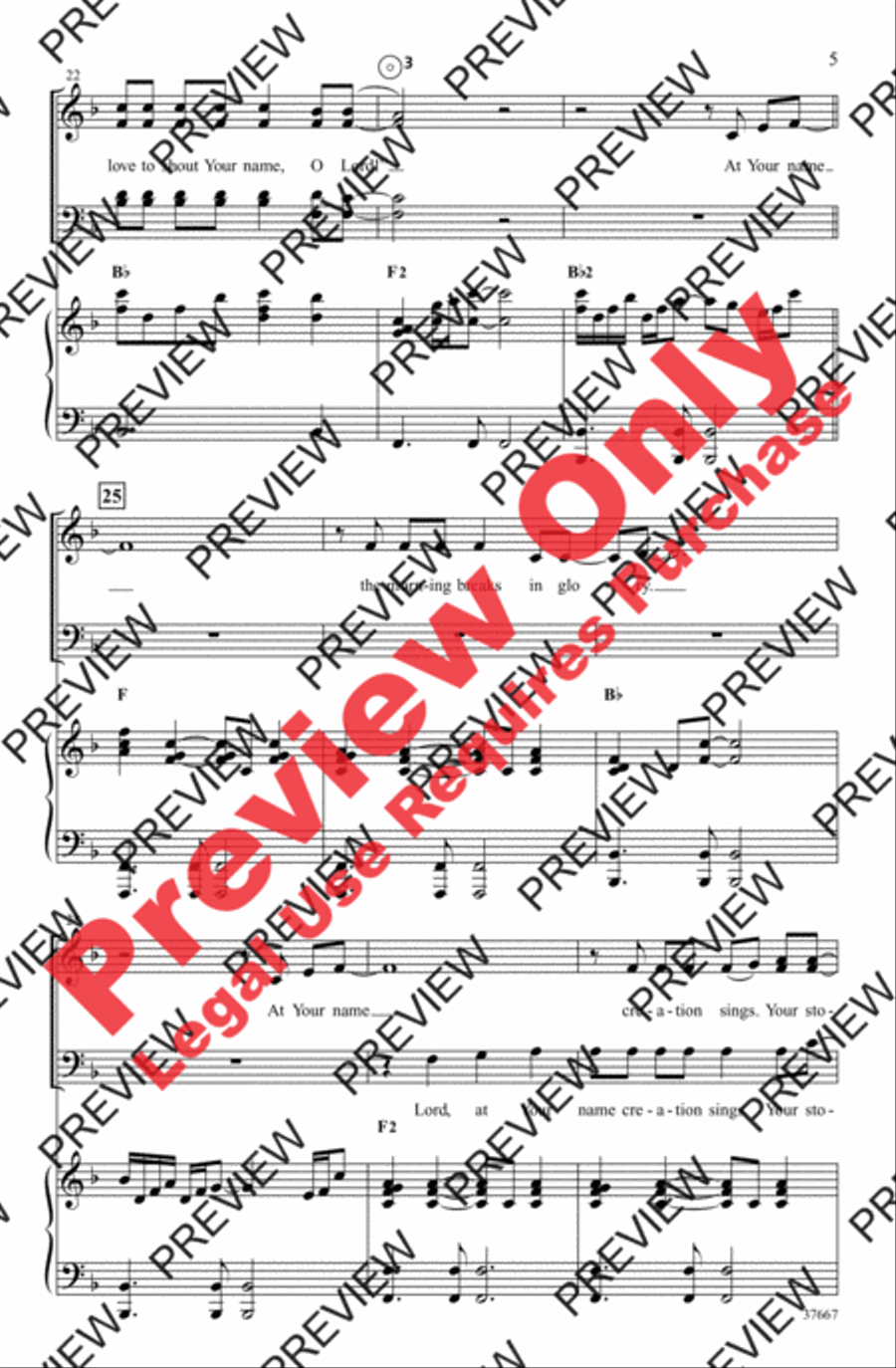 At Your Name (Yahweh, Yahweh) 4-Part scores gallery preview page 5