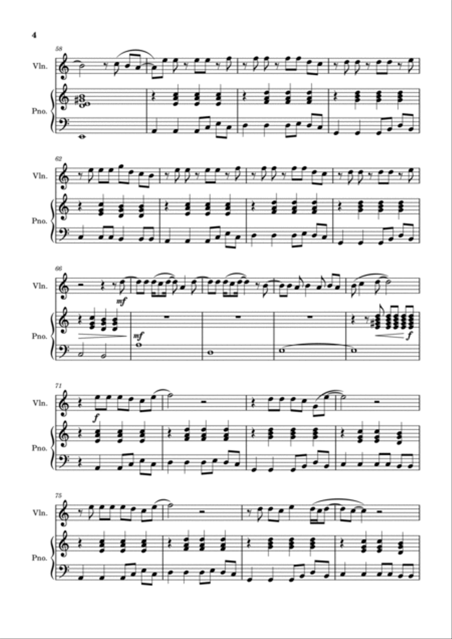 Flowers Violin Solo scores gallery preview page 4