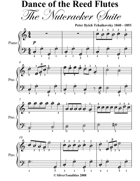 Dance of the Reed Flutes Nutcracker Suite Easy Piano Sheet Music