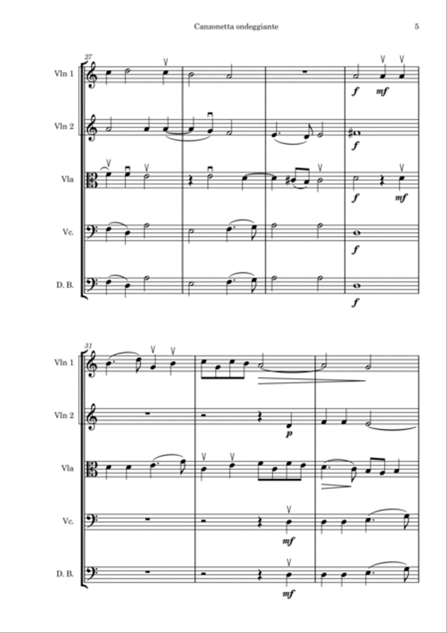 Gioseffo Guami - Canzonetta Ondeggiante String Orchestra scores gallery preview page 5