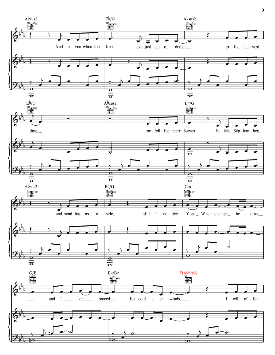 Every Season Every Season Piano, Vocal, Guitar scores gallery preview page 3