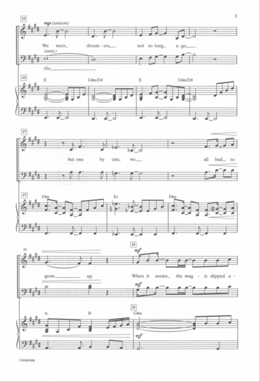Believe from The Polar Express 4-Part scores gallery preview page 3