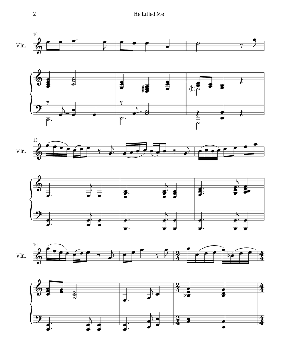THREE HYMN ARRANGEMENTS for VIOLIN and PIANO (Duet – Violin/Piano with Violin Part) Violin Solo scores gallery preview page 3