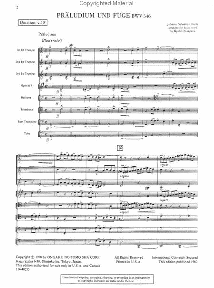Präludium und Fuge, BWV 546 Chamber Music scores gallery preview page 2