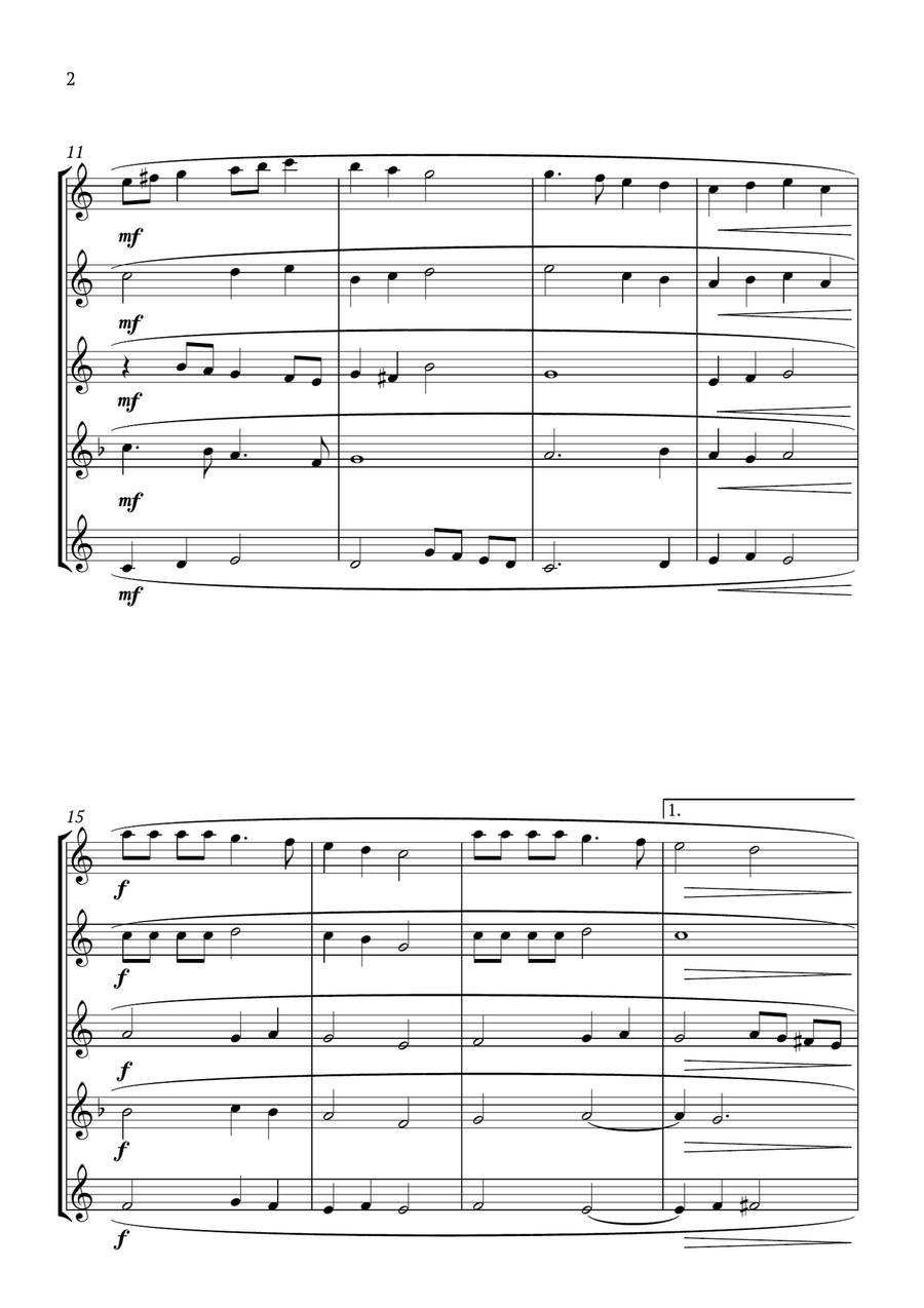 Deck the Halls Woodwind Quintet scores gallery preview page 2