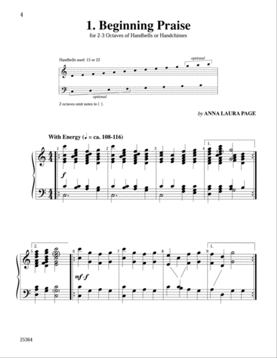 5 for Fall for Beginning Ringers Handbell Choir scores gallery preview page 2