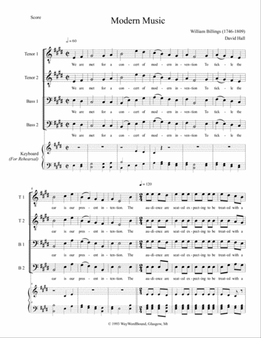 Modern Music TTBB scores gallery preview page 1